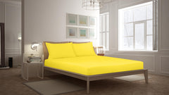 Royale Linens Fitted Sheet - Brushed Hotel Quality 1800 Soft Wrinkle & Fade Resistant - Bottom Sheet - Deep Pocket Stretches Up to 16" - Fitted Sheet Only - Elastic Sheet (Yellow)