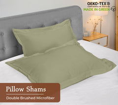 Royale Linens Pillow Shams 2 Pack -Brushed 1800 Microfiber -Bed Pillow Shams, Wrinkle & Fade Resistant Super Soft and Cozy -Back Overlap Closure - Oxford Pillowcase (Sage)