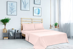 Royale Linen 2 Pack Bulk Flat Sheet Set - Top Sheet - Soft 1800 Microfiber - Wrinkle & Stain Resistant - for Hotel, Massage Table, Hospital, Dorm -  Flat Sheet Sold Separately ( Pink)