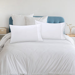 Royale Linens White Cotton Pillowcase Set - Bed Pillow Cover - 100% Cotton- Bulk Pillow Cases - Soft & Cozy- Envelope Closure-Hotel Quality Pillow Case Pack of 12 (, White)