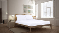 Royale Linens Fitted Sheet - Brushed Hotel Quality 1800 Ultra-Soft Wrinkle & Fade Resistant - Bottom Sheet - Deep Pocket Stretches Up to 16" - Fitted Sheet Only - Elastic Sheet (White)