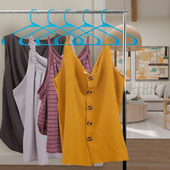 ROYALE Plastic Hangers - Blue Plastic Hangers - Clothes Hanger With Hooks – Heavy Duty Space Saving Coat Hangers Ideal For Everyday Use For Tops, Skirt, Dress, Shirts, Pants ( Blue)
