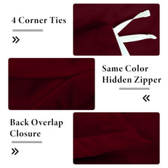 ROYALE LINENS Burgundy Duvet Cover - Duvet Cover Set - 3 Piece Double Brushed Duvet Covers with Zipper Closure, 1 Duvet Cover and 2 Pillow Shams ( Burgundy)