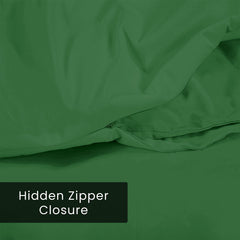 Royale Linens Hunter Green Duvet Cover- Duvet Cover Set - 3 Piece Double Brushed Duvet Covers with Zipper Closure, 1 Duvet Cover  & 2 Pillow Sham (HunterGreen)