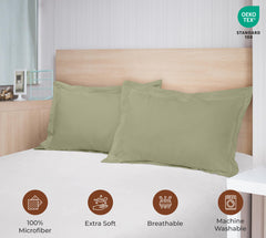 Royale Linens Pillow Shams 2 Pack -Brushed 1800 Microfiber -Bed Pillow Shams, Wrinkle & Fade Resistant Super Soft and Cozy -Back Overlap Closure - Oxford Pillowcase (Sage)