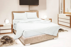 Royale Linen Striped Bed Sheet Set - Microfiber 1800 Bedding - 1 Fitted Sheet, 1 Flat Sheet, 2 Pillow case - Wrinkle & Fade Resistant - 4 Piece Damask Stripe Bed Sheet Set (Stripe White)