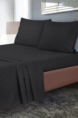 Royale Linen 2 Pack Bulk Flat Sheet Set - Top Sheet - Soft 1800 Microfiber - Wrinkle & Stain Resistant - for Hotel, Massage Table, Hospital, Dorm - Flat Sheet Sold Separately (Black)