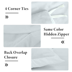 ROYALE LINENS White Duvet Cover - Duvet Cover Set - 3 Piece Double Brushed Duvet Covers with Zipper Closure, 1 Duvet Cover and 2 Pillow Shams (White)
