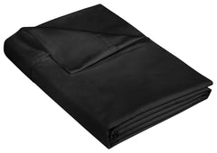 400 Thread Count 100% American Grown Cotton Flat Sheet - Cooling Sheets - Sheets - Luxury Sateen Weave - Flat Sheet Sold Separately - Soft Black Flat Sheet Only ( Night Black)