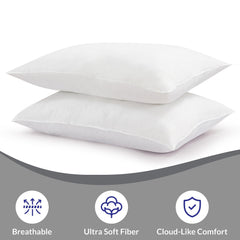 ROYALE LINENS Pillows Size Set of 2 - Bed Pillows for Sleeping - Cooling Pillow for Back, Stomach or Side Sleepers - Down Alternative Pillows - Soft Hotel Quality ( Pack of 2)