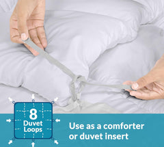 ROYALE Comforter - All Season Down Alternative Bedding Comforter - Lightweight Quilted Comforter with Corner Tabs - Ultra Soft Luxury Hotel Comforter - Box Stitched Duvet Insert (White)