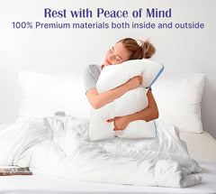 ROYALE LINENS Pillows Set of 2 -Bed Pillows for Sleeping -Cooling Pillow for Back, Stomach or Side Sleepers -Down Alternative Gusseted Pillows -Hotel Quality (, Pack of 2)