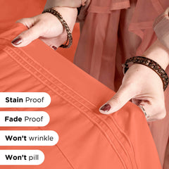 ROYALE LINENS - 4 Piece Bed Sheet - Soft Brushed Microfiber 1800 Bedding Set - 1 Fitted Sheet, 1 Flat Sheet, 2 Pillow case - Wrinkle & Fade Resistant Luxury Sheet Set (Coral)