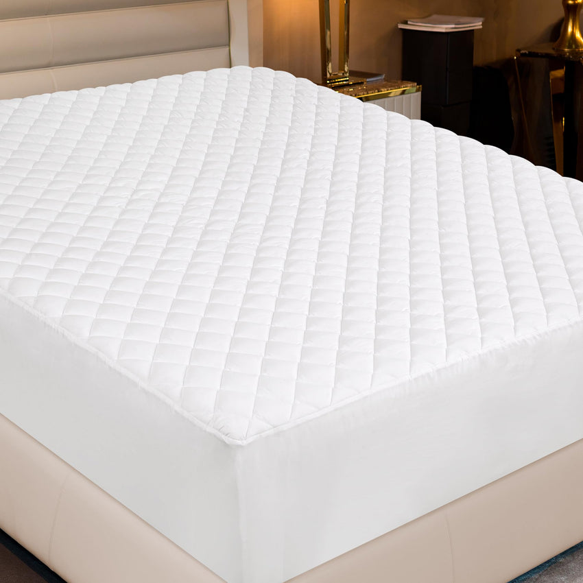 Royale Linens  Mattress Pad - Mattress Cover - Quilted Fitted Soft Mattress Pad Deep Pocket Fits Up to 16 Inch - Cooling Mattress Topper - Elastic Fitted Mattress Protector