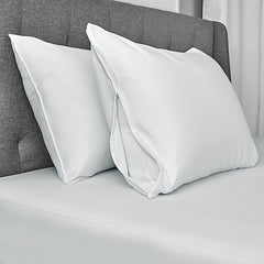 Royale Linens Waterproof Pillow protector 2 Pack - Pillow Encasement - 100% Microfiber - Zippered Closure - Pillow Case - Smooth & Breathable (Pack Of 2, White)