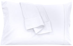 Royale Linens Pillowcase Set of 2 - Bed Pillow Cover  - White Pillowcases - 1800 Brushed Microfiber, Wrinkle & Fade Resistant - Soft & Cozy- Pillow Case ( White)