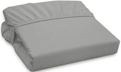 Royale LINENS 300 Thread Count 100% Long Staple Combed Cotton Fitted Sheet - Soft Deep Pocket Bottom Sheet - Silver Fitted Sheet - Fitted Sheet Only - Elastic Sheet (Silver)