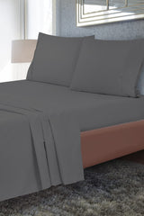 Royale Linens Flat Sheet Only - Brushed 1800 Microfiber - Ultra Soft & Breathable - Wrinkle & Stain Resistant - Hotel Quality Flat Sheet Sold Separately - Top Sheet for Bed - ( Grey)