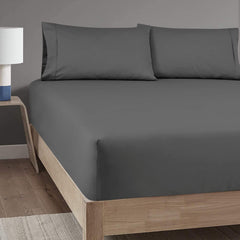 Royale Linens 6 Pack Fitted Sheet Set - Bottom Sheet - Ultra Soft & Breathable - Brushed 1800 Microfiber - Wrinkle & Stain Resistant - Hotel Quality Deep Pocket Stretch Up to 16" (Grey)