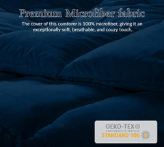 ROYALE Comforter - All Season Down Alternative Bedding Comforter - Lightweight Quilted Comforter with Corner Tabs - Ultra Soft Luxury Hotel Comforter - Box Stitched Duvet Insert ( Navy)
