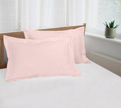 Royale Linens Pillow Shams 2 Pack - Brushed 1800 Microfiber - Bed Pillow Shams, Wrinkle Resistant Super Soft and Cozy - Back Overlap Closure - Oxford Pillowcase (Pink)