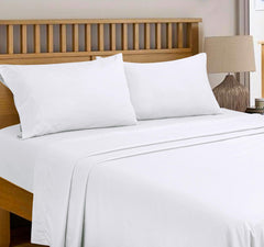Royale Linens 300 Thread Count 100% Long Staple Combed Cotton Flat Sheet - Super Soft - Top Sheet - Flat Sheet Sold Separately - Breathable, Cool & Crisp Percale Flat Sheet Only (White)