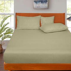 ROYALE LINENS Linen 300 Thread Count 100% Long Staple Combed Cotton Fitted Sheet,Deep Pocket Bottom Sheet,Sage Green Fitted Sheet , Fitted Sheet Only, Elastic Sheet(Sage Green)