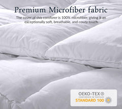 ROYALE Comforter - All Season Down Alternative Bedding Comforter - Lightweight Quilted Comforter with Corner Tabs - Ultra Soft Luxury Hotel Comforter - Box Stitched Duvet Insert (White)