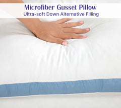 ROYALE LINENS Pillows Set of 2 -Bed Pillows for Sleeping -Cooling Pillow for Back, Stomach or Side Sleepers -Down Alternative Gusseted Pillows -Hotel Quality (, Pack of 2)