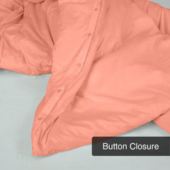 ROYALE Coral Duvet Cover - Washed Duvet Cover Set, 3 Piece Double Brushed Duvet Covers with Button Closure - 1 Duvet Cover  and 2 Pillow Shams - Comforter Cover