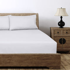 Royale Linens 2 Pack Fitted Sheet Set - Bottom Sheet - Ultra Soft & Breathable - Brushed 1800 Microfiber - Wrinkle & Stain Resistant - Hotel Quality Deep Pocket Stretches Up to 16" (White)