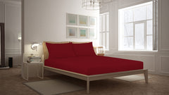 Royale Linens Fitted Sheet - Brushed Hotel Quality 1800 Ultra-Soft Wrinkle & Fade Resistant - Bottom Sheet - Deep Pocket Stretches Up to 16" - Fitted Sheet Only - Elastic Sheet ( Burgundy)