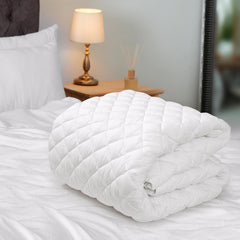 Royale Linens  Mattress Pad - Mattress Cover - Quilted Fitted Soft Mattress Pad Deep Pocket Fits Up to 16 Inch - Cooling Mattress Topper - Elastic Fitted Mattress Protector