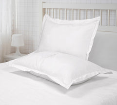 Royale Linens Pillow Shams 2 Pack - Brushed 1800 Microfiber - Bed Pillow Shams, Wrinkle & Fade Resistant Soft and Cozy - Back Overlap Closure - Oxford Pillowcase (White)