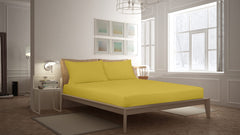 Royale Linens Fitted Sheet - Brushed Hotel Quality 1800 Soft Wrinkle & Fade Resistant - Bottom Sheet - Deep Pocket Stretches Up to 16" - Fitted Sheet Only - Elastic Sheet (Yellow)