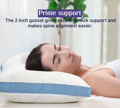 ROYALE LINENS Pillows Set of 2 -Bed Pillows for Sleeping -Cooling Pillow for Back, Stomach or Side Sleepers -Down Alternative Gusseted Pillows -Hotel Quality (, Pack of 2)