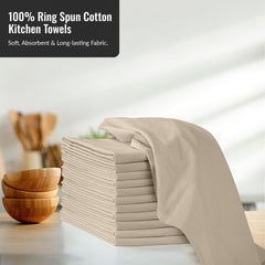 ROYALE LINENS Flour Sack Dish Towels - Kitchen Towel - Super Absorbent Flour Sack -100% Ring Spun Cotton -Tea Towels - for Embroidery, Cloth Diapers, Cheese Strainers (Natural - 28" X 28")