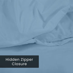 Royale Linens Lake Blue Duvet Cover - Duvet Cover Set - 3 Piece Double Brushed  Duvet Covers with Zipper Closure, 1 Duvet Cover and 2 Pillow Shams (Lake Blue)