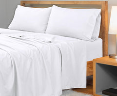 Royale Linens 300 Thread Count 100% Long Staple Combed Cotton Flat Sheet - Super Soft - Top Sheet - Flat Sheet Sold Separately - Breathable, Cool & Crisp Percale Flat Sheet Only (White)