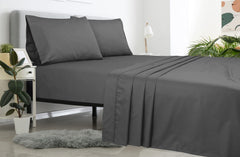 Royale Linen 6 Pack Bulk Flat Sheet Set - Top Sheet - Soft 1800 Microfiber - Wrinkle & Stain Resistant - for Hotel, Massage Table, Hospital, Dorm - Flat Sheet Sold Separately ( Grey)