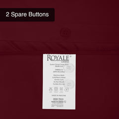 ROYALE Burgundy Duvet Cover - Washed Duvet Cover Set, 3 Piece Double Brushed Duvet Covers with Button Closure - 1 Duvet Cover and 2 Pillow Shams - Comforter Cover