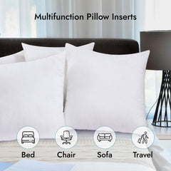 ROYALE LINENS Throw Pillow Insert - Square Pillow - Bed & Couch Pillow - Sofa Pillow Insert - Decorative Pillow Insert - Inner Cushion - Pillow & Shams Stuffer White 1 Pack Pillow Insert
