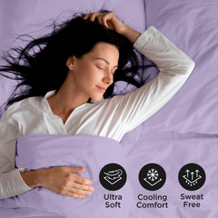 Royale Linens - 4 Piece Bed Sheet - Soft Brushed Microfiber 1800 Bedding Set - 1 Fitted Sheet, 1 Flat Sheet, 2 Pillowcase - Wrinkle & Fade Resistant Luxury Sheet Set (Lavender)