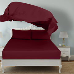 Royale Linen 2 Pack Bulk Flat Sheet Set - Top Sheet - Soft 1800 Microfiber - Wrinkle & Stain Resistant - for Hotel, Massage Table, Hospital, Dorm - Flat Sheet Sold Separately ( Burgundy)