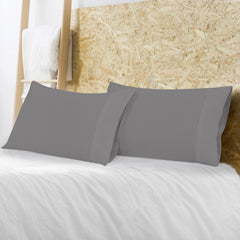 ROYALE LINENS Grey Pillowcase Set of 12 -  Bed Pillow Cover - 1800 Brushed Microfiber - Wrinkle & Fade Resistant - Bulk Pillow Cases - Hotel Quality Pillow Case 12 Pack (Grey)