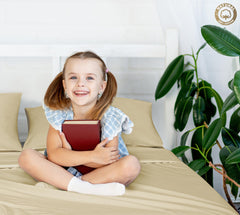 400 Thread Count 100% American Grown Cotton Flat Sheet - Cooling Sheets - Sheets - Luxury Sateen Weave - Flat Sheet Sold Separately - Sand Flat Sheet Only (Moroccan Sand)