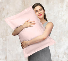 Royale Linens Pillow Shams 2 Pack - Brushed 1800 Microfiber - Bed Pillow Shams, Wrinkle Resistant Super Soft and Cozy - Back Overlap Closure - Oxford Pillowcase (Pink)