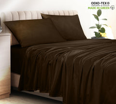 400 Thread Count 100% American Grown Cotton Flat Sheet - Cooling Sheets -Sheets - Luxury Sateen Weave - Flat Sheet Sold Separately - Chocolate Flat Sheet Only ( Hazel Nut)