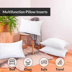 ROYALE LINENS Throw Pillow Insert - Square Pillow - Bed & Couch Pillow - Sofa Pillow Insert - Decorative Pillow Insert - Inner Cushion - Pillow & Shams Stuffer White 1 Pack Pillow Insert