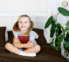 400 Thread Count 100% American Grown Cotton Flat Sheet - Cooling Sheets -Sheets - Luxury Sateen Weave - Flat Sheet Sold Separately - Chocolate Flat Sheet Only ( Hazel Nut)